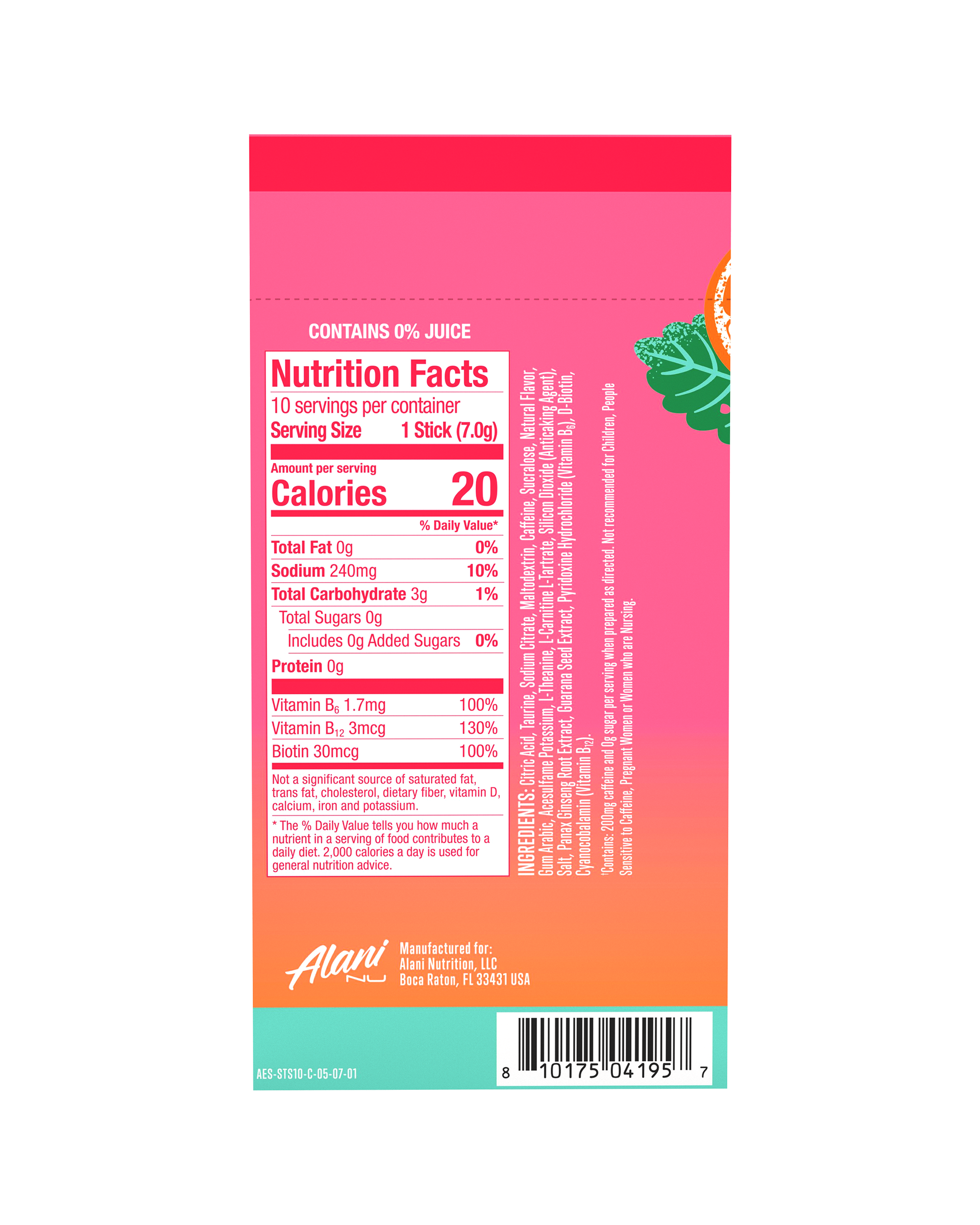 energy sticks - strawberry sunrise